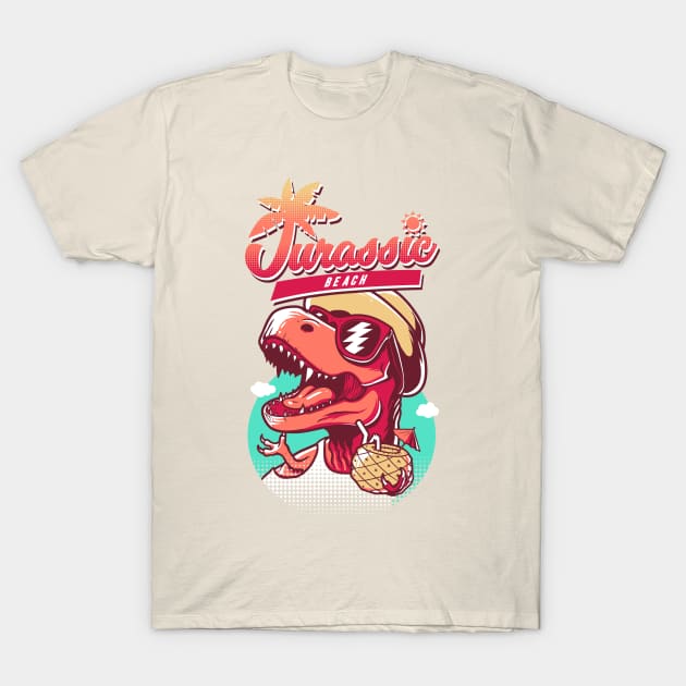 Jurassic Beach T-Shirt by supernunal